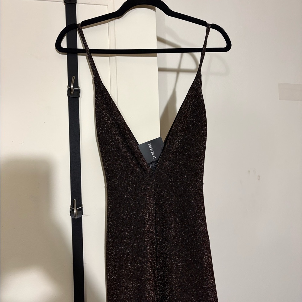 Forever 21 Elegant Backless Dark Brown Dress